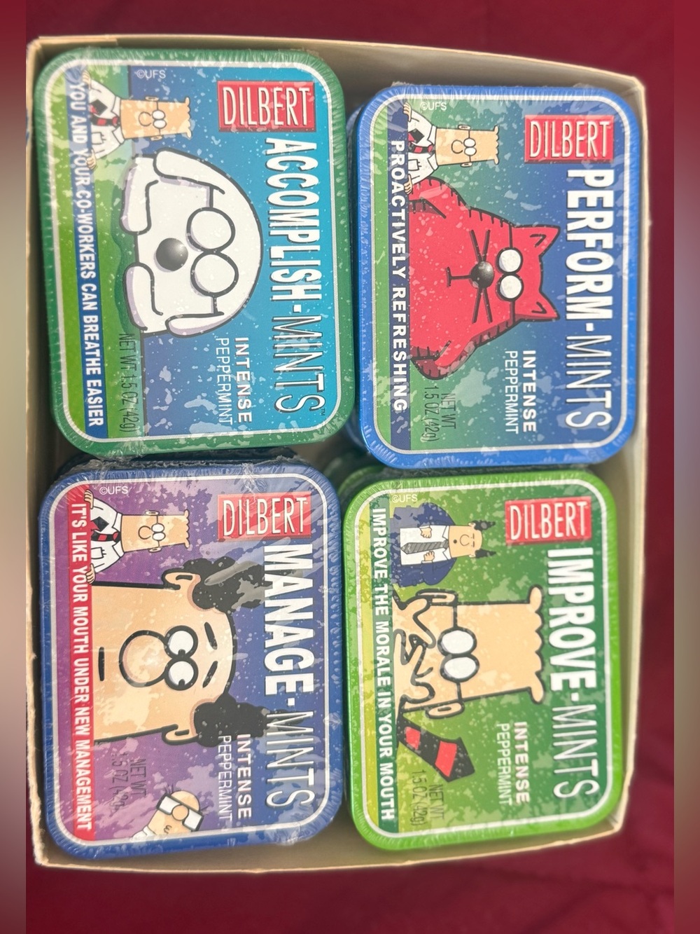 Dilbert Perform/Improve/Accomplish/Manage Mints - Assorted Color Tins - Picture 2 of 5